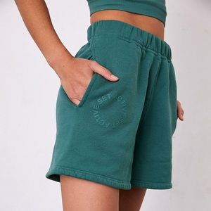 NWT Set Active Tiki Sweatshorts | Teal Blue Fleece Shorts